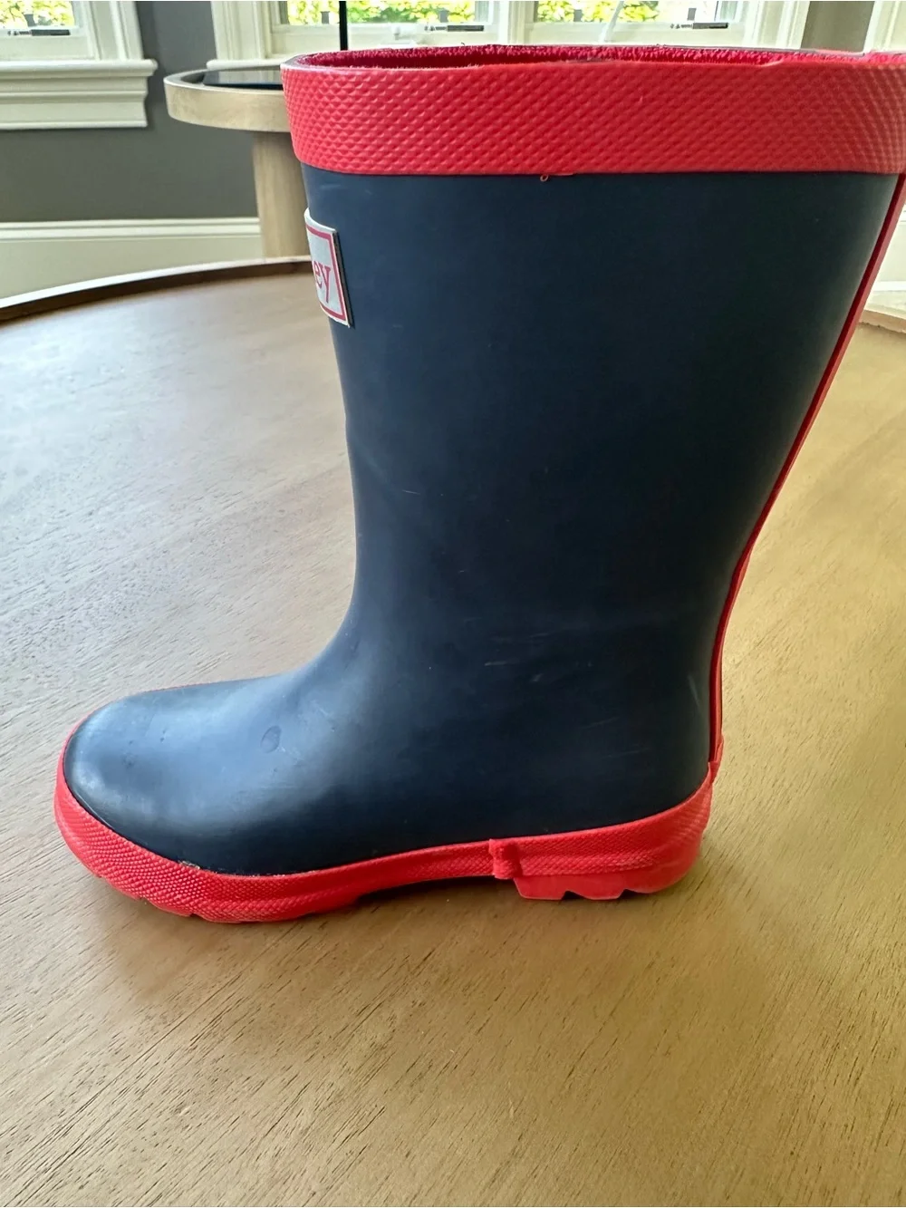 Hatley Matte Rain Boots, Size 10 Little Kid, Navy & Red